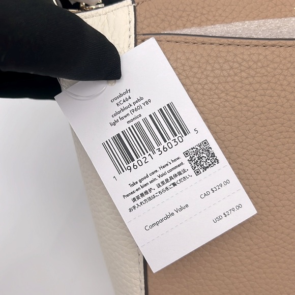 Kate Spade Colorblock Monica Crossbody Light Fawn Multi - Picture 9 of 16